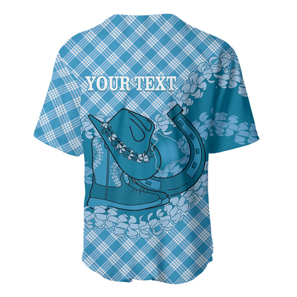 Polu Hawaii Cowboy Palaka Motifs Personalised Baseball Jersey Paniolo Festival Puakenikeni Lei LT14 - Polynesian Pride