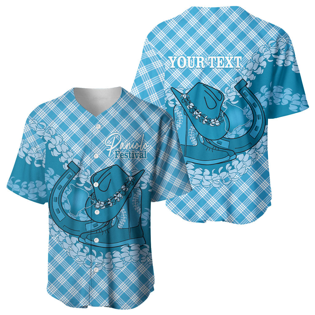 Polu Hawaii Cowboy Palaka Motifs Personalised Baseball Jersey Paniolo Festival Puakenikeni Lei LT14 - Polynesian Pride