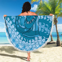 Polu Hawaii Cowboy Palaka Motifs Personalised Beach Blanket Paniolo Festival Puakenikeni Lei LT14 - Polynesian Pride