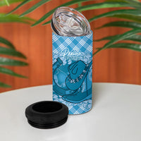 Polu Hawaii Cowboy Palaka Motifs Personalised 4 in 1 Can Cooler Tumbler Paniolo Festival Puakenikeni Lei LT14 - Polynesian Pride