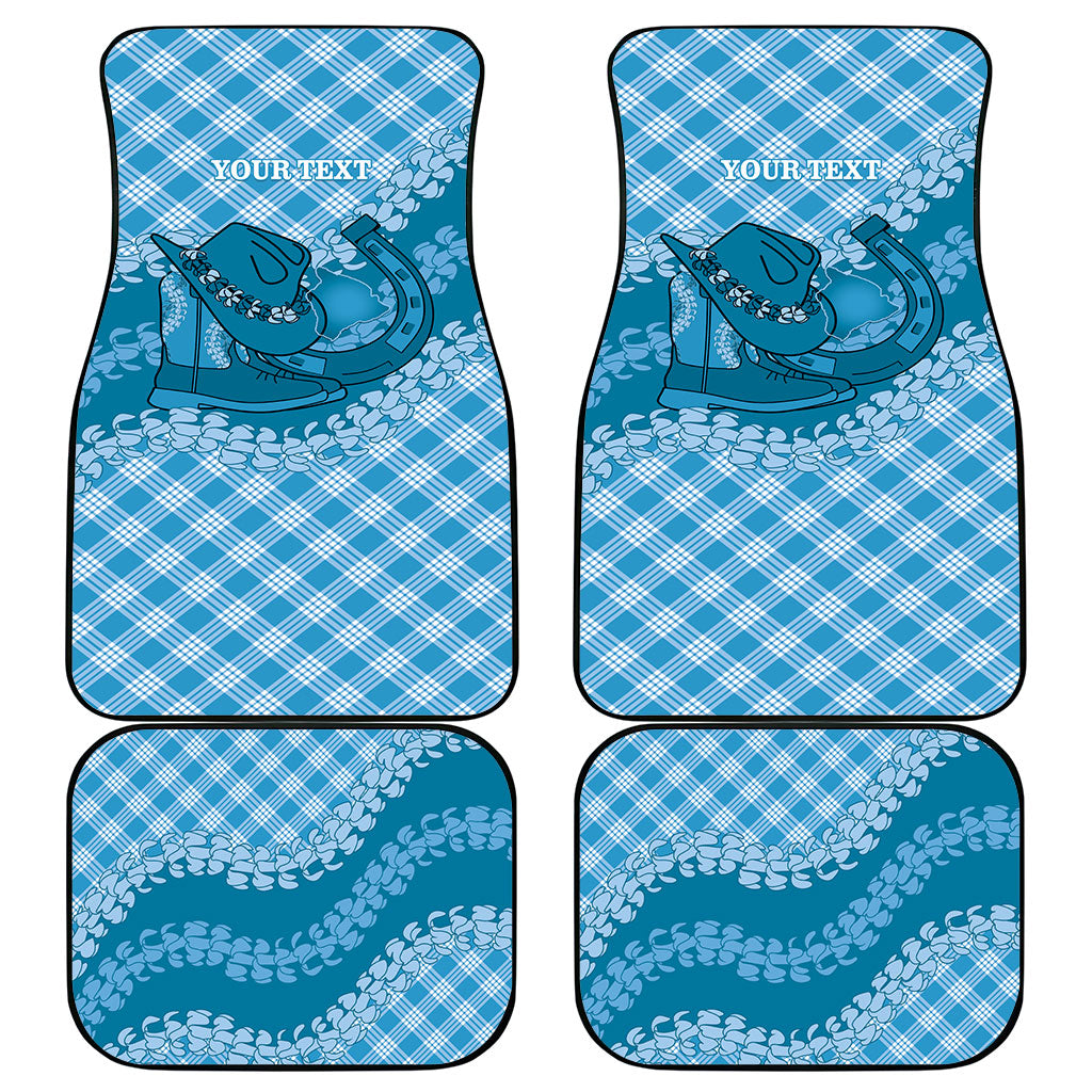 Polu Hawaii Cowboy Palaka Motifs Personalised Car Mats Paniolo Festival Puakenikeni Lei LT14 - Polynesian Pride