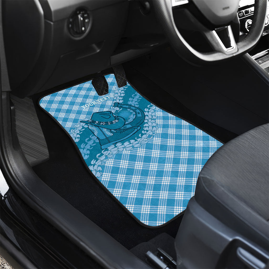 Polu Hawaii Cowboy Palaka Motifs Personalised Car Mats Paniolo Festival Puakenikeni Lei LT14 - Polynesian Pride