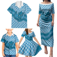 Polu Hawaii Cowboy Palaka Motifs Personalised Family Matching Puletasi and Hawaiian Shirt Paniolo Festival Puakenikeni Lei LT14 - Polynesian Pride