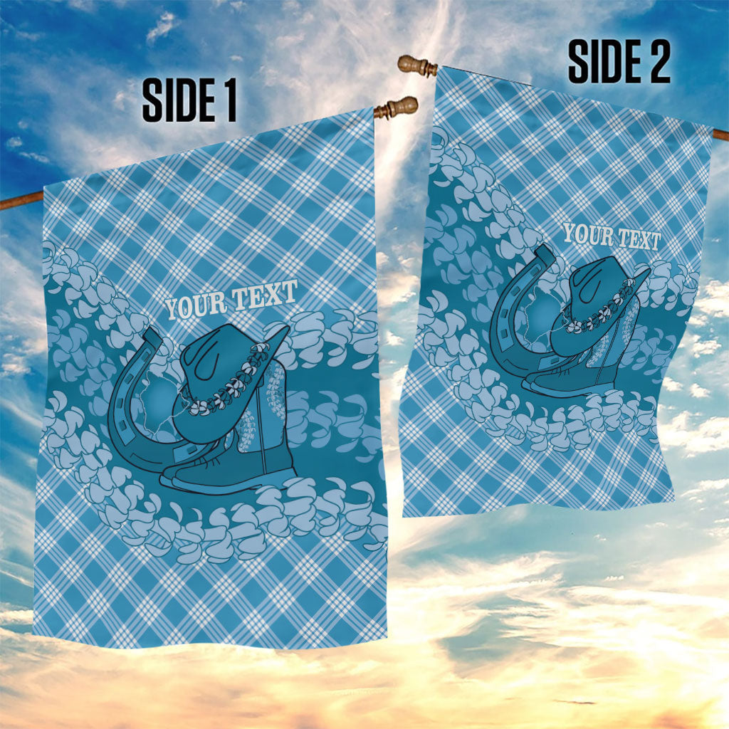Polu Hawaii Cowboy Palaka Motifs Personalised Garden Flag Paniolo Festival Puakenikeni Lei LT14 - Polynesian Pride