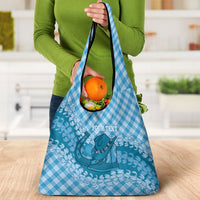 Polu Hawaii Cowboy Palaka Motifs Personalised Grocery Bag Paniolo Festival Puakenikeni Lei LT14 - Polynesian Pride