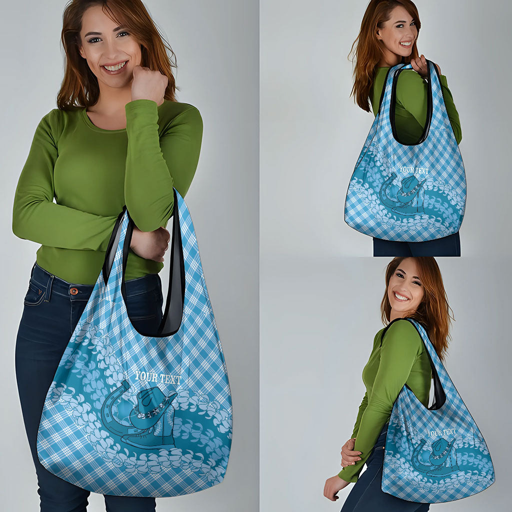 Polu Hawaii Cowboy Palaka Motifs Personalised Grocery Bag Paniolo Festival Puakenikeni Lei LT14 - Polynesian Pride