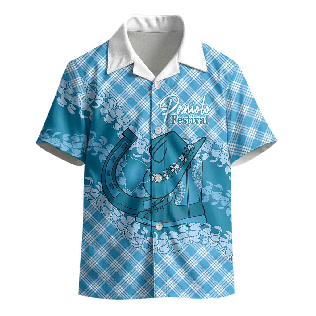 Polu Hawaii Cowboy Palaka Motifs Personalised Kid Hawaiian Shirt Paniolo Festival Puakenikeni Lei LT14 - Polynesian Pride