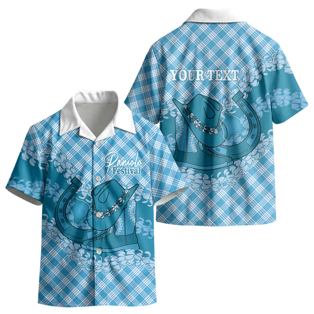 Polu Hawaii Cowboy Palaka Motifs Personalised Kid Hawaiian Shirt Paniolo Festival Puakenikeni Lei LT14 - Polynesian Pride