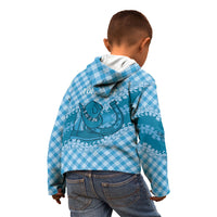 Polu Hawaii Cowboy Palaka Motifs Personalised Kid Hoodie Paniolo Festival Puakenikeni Lei LT14 - Polynesian Pride