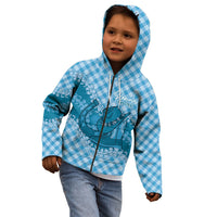 Polu Hawaii Cowboy Palaka Motifs Personalised Kid Hoodie Paniolo Festival Puakenikeni Lei LT14 - Polynesian Pride