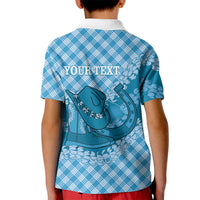 Polu Hawaii Cowboy Palaka Motifs Personalised Kid Polo Shirt Paniolo Festival Puakenikeni Lei LT14 - Polynesian Pride