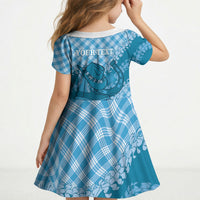 Polu Hawaii Cowboy Palaka Motifs Personalised Kid Short Sleeve Dress Paniolo Festival Puakenikeni Lei LT14 - Polynesian Pride