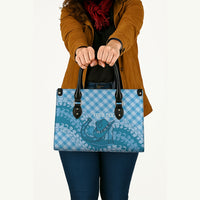 Polu Hawaii Cowboy Palaka Motifs Personalised Leather Bag Paniolo Festival Puakenikeni Lei LT14 - Polynesian Pride