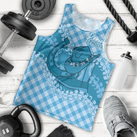 Polu Hawaii Cowboy Palaka Motifs Personalised Men Tank Top Paniolo Festival Puakenikeni Lei LT14 - Polynesian Pride