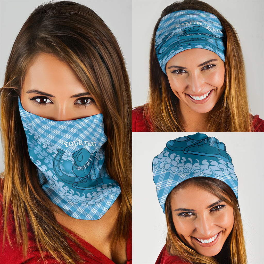 Polu Hawaii Cowboy Palaka Motifs Personalised Neck Gaiter Paniolo Festival Puakenikeni Lei LT14 - Polynesian Pride
