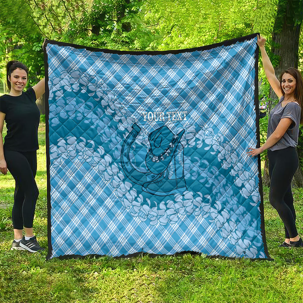 Polu Hawaii Cowboy Palaka Motifs Personalised Quilt Paniolo Festival Puakenikeni Lei LT14 - Polynesian Pride