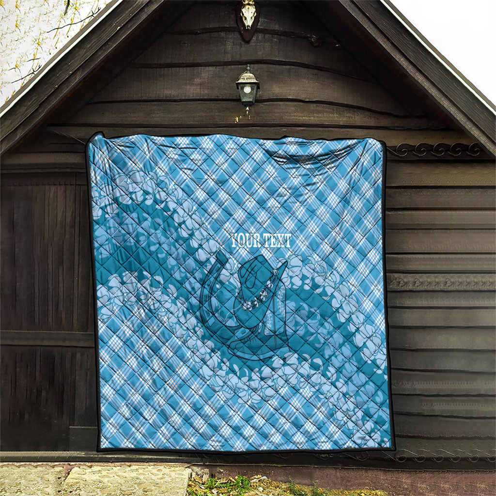 Polu Hawaii Cowboy Palaka Motifs Personalised Quilt Paniolo Festival Puakenikeni Lei LT14 - Polynesian Pride