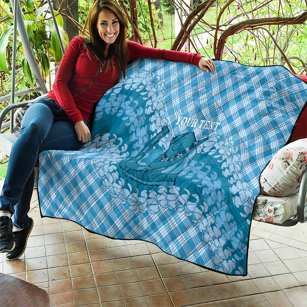 Polu Hawaii Cowboy Palaka Motifs Personalised Quilt Paniolo Festival Puakenikeni Lei LT14 - Polynesian Pride
