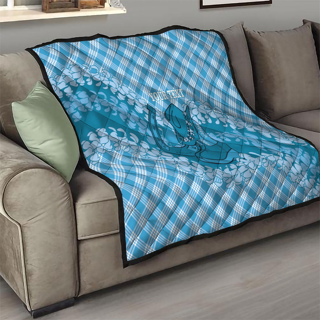 Polu Hawaii Cowboy Palaka Motifs Personalised Quilt Paniolo Festival Puakenikeni Lei LT14 - Polynesian Pride