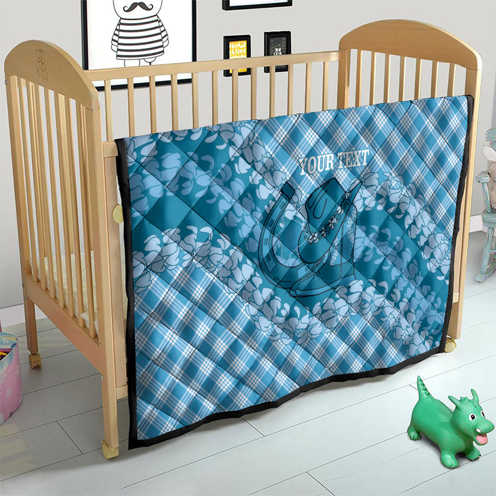 Polu Hawaii Cowboy Palaka Motifs Personalised Quilt Paniolo Festival Puakenikeni Lei LT14 - Polynesian Pride