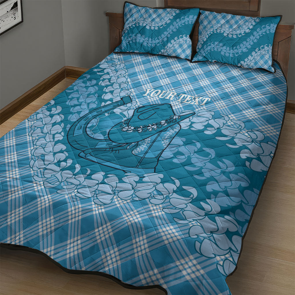 Polu Hawaii Cowboy Palaka Motifs Personalised Quilt Bed Set Paniolo Festival Puakenikeni Lei LT14 - Polynesian Pride