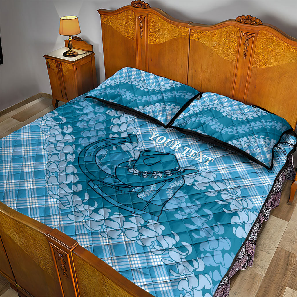 Polu Hawaii Cowboy Palaka Motifs Personalised Quilt Bed Set Paniolo Festival Puakenikeni Lei LT14 - Polynesian Pride