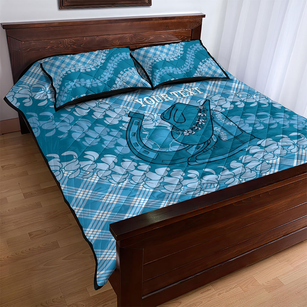 Polu Hawaii Cowboy Palaka Motifs Personalised Quilt Bed Set Paniolo Festival Puakenikeni Lei LT14 - Polynesian Pride