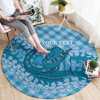 Polu Hawaii Cowboy Palaka Motifs Personalised Round Carpet Paniolo Festival Puakenikeni Lei LT14 - Polynesian Pride