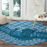 Polu Hawaii Cowboy Palaka Motifs Personalised Round Carpet Paniolo Festival Puakenikeni Lei LT14 - Polynesian Pride