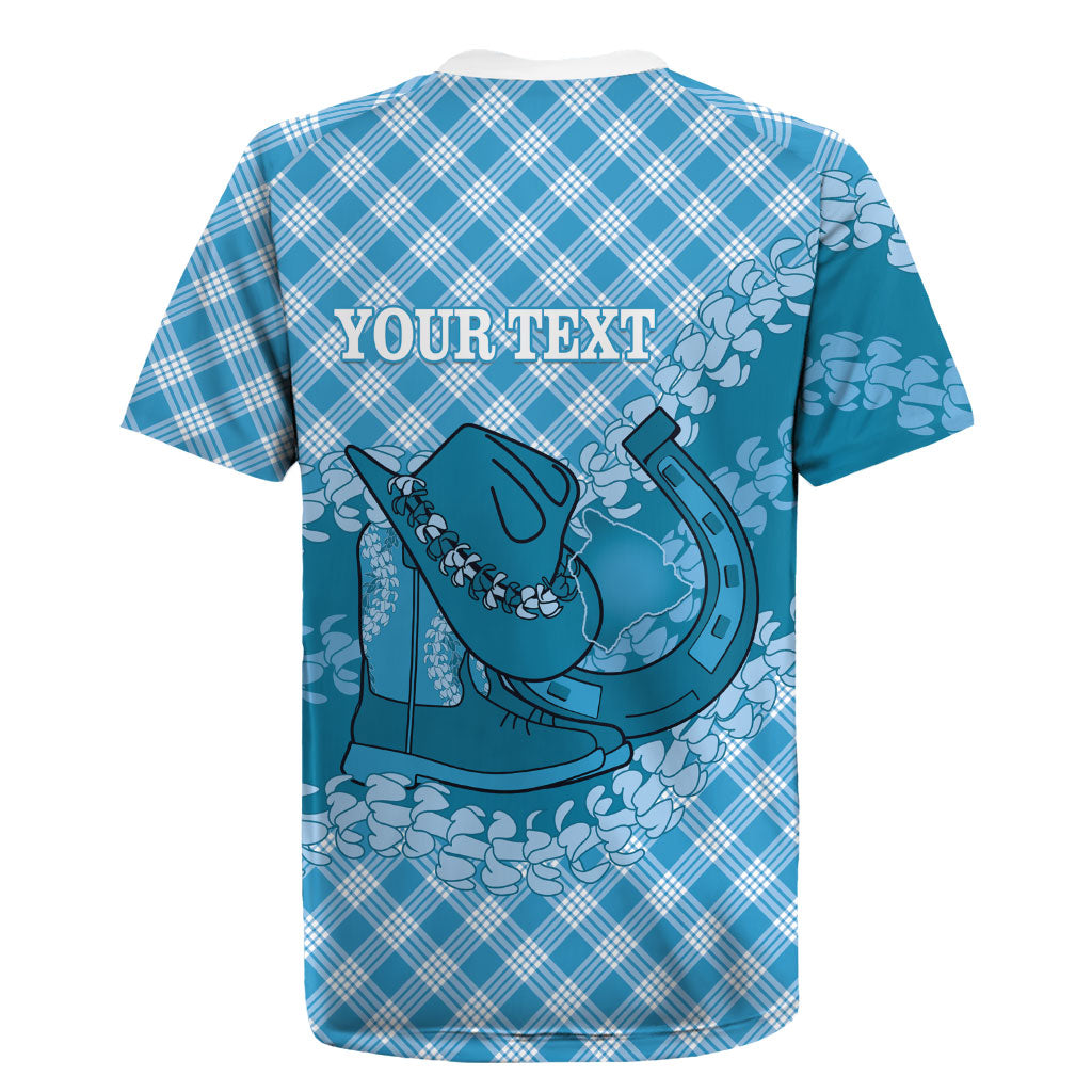 Polu Hawaii Cowboy Palaka Motifs Personalised Rugby Jersey Paniolo Festival Puakenikeni Lei LT14 - Polynesian Pride