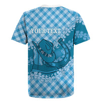 Polu Hawaii Cowboy Palaka Motifs Personalised Rugby Jersey Paniolo Festival Puakenikeni Lei LT14 - Polynesian Pride