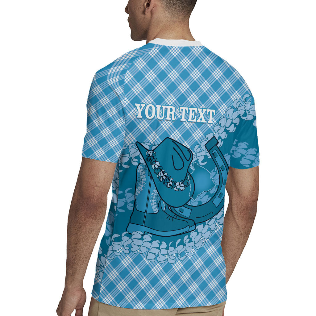 Polu Hawaii Cowboy Palaka Motifs Personalised Rugby Jersey Paniolo Festival Puakenikeni Lei LT14 - Polynesian Pride