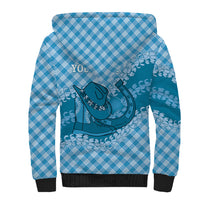 Polu Hawaii Cowboy Palaka Motifs Personalised Sherpa Hoodie Paniolo Festival Puakenikeni Lei LT14 - Polynesian Pride