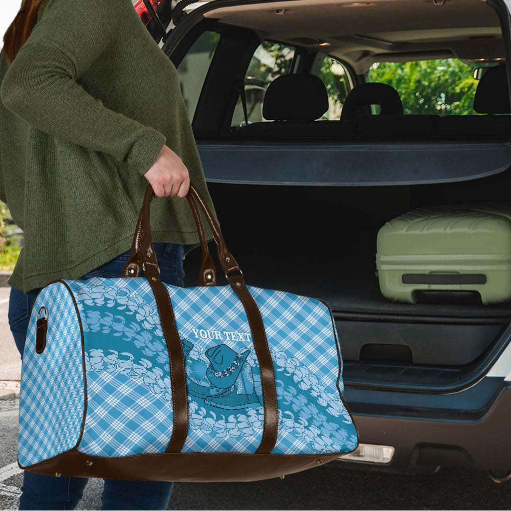 Polu Hawaii Cowboy Palaka Motifs Personalised Travel Bag Paniolo Festival Puakenikeni Lei LT14 - Polynesian Pride