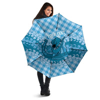 Polu Hawaii Cowboy Palaka Motifs Personalised Umbrella Paniolo Festival Puakenikeni Lei LT14 - Polynesian Pride