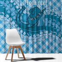 Polu Hawaii Cowboy Palaka Motifs Personalised Window Curtain Paniolo Festival Puakenikeni Lei LT14 - Polynesian Pride