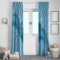 Polu Hawaii Cowboy Palaka Motifs Personalised Window Curtain Paniolo Festival Puakenikeni Lei LT14 - Polynesian Pride
