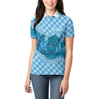 Polu Hawaii Cowboy Palaka Motifs Personalised Women Polo Shirt Paniolo Festival Puakenikeni Lei LT14 - Polynesian Pride