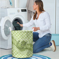 Omaomao Hawaii Cowboy Palaka Motifs Personalised Laundry Basket Paniolo Festival Puakenikeni Lei LT14 - Polynesian Pride