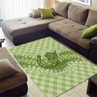 Omaomao Hawaii Cowboy Palaka Motifs Personalised Area Rug Paniolo Festival Puakenikeni Lei LT14 - Polynesian Pride