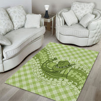 Omaomao Hawaii Cowboy Palaka Motifs Personalised Area Rug Paniolo Festival Puakenikeni Lei LT14 - Polynesian Pride