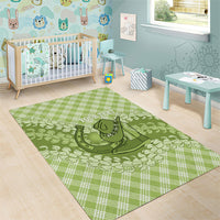 Omaomao Hawaii Cowboy Palaka Motifs Personalised Area Rug Paniolo Festival Puakenikeni Lei LT14 - Polynesian Pride