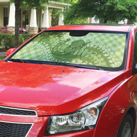 Omaomao Hawaii Cowboy Palaka Motifs Personalised Auto Sun Shade Paniolo Festival Puakenikeni Lei LT14 - Polynesian Pride