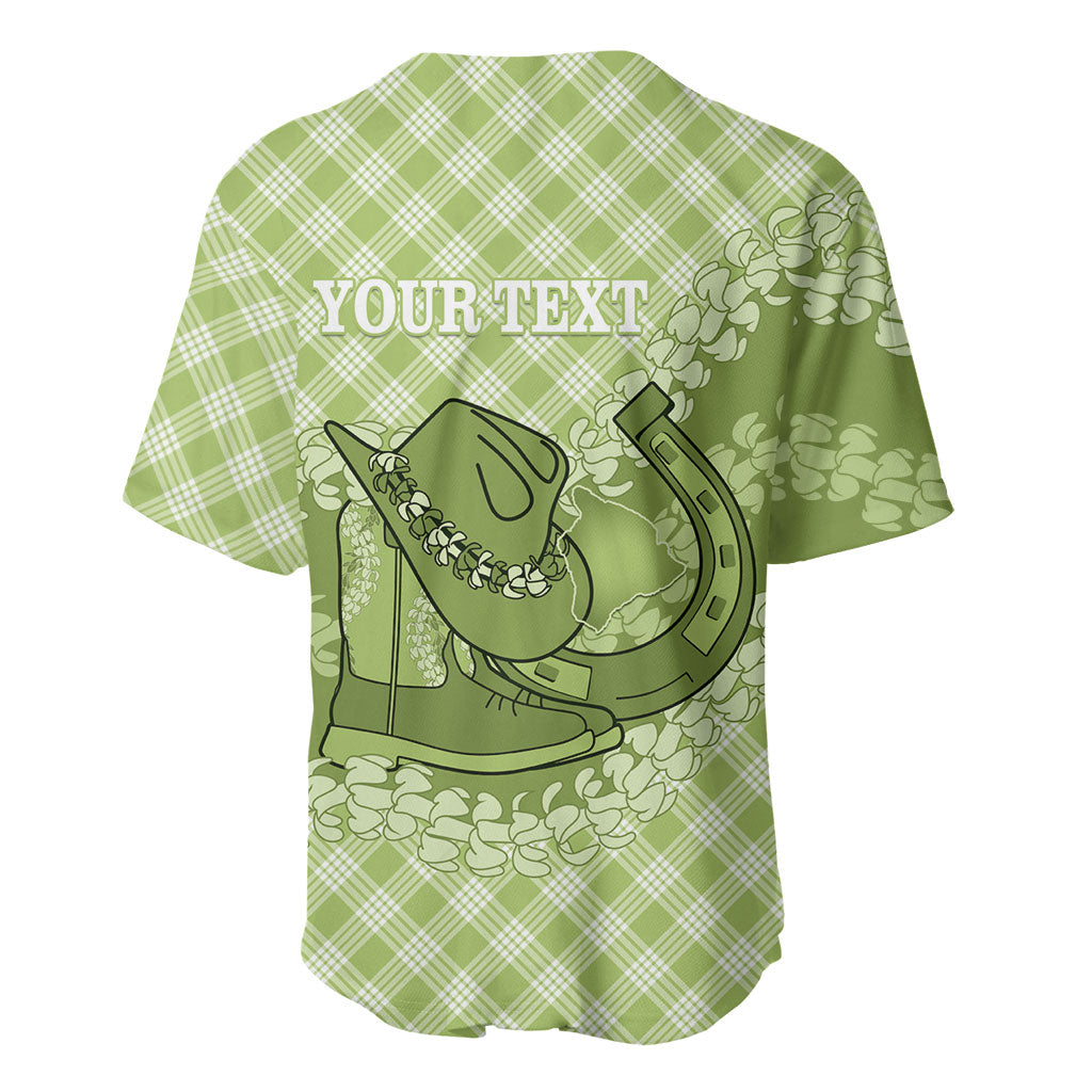 Omaomao Hawaii Cowboy Palaka Motifs Personalised Baseball Jersey Paniolo Festival Puakenikeni Lei LT14 - Polynesian Pride