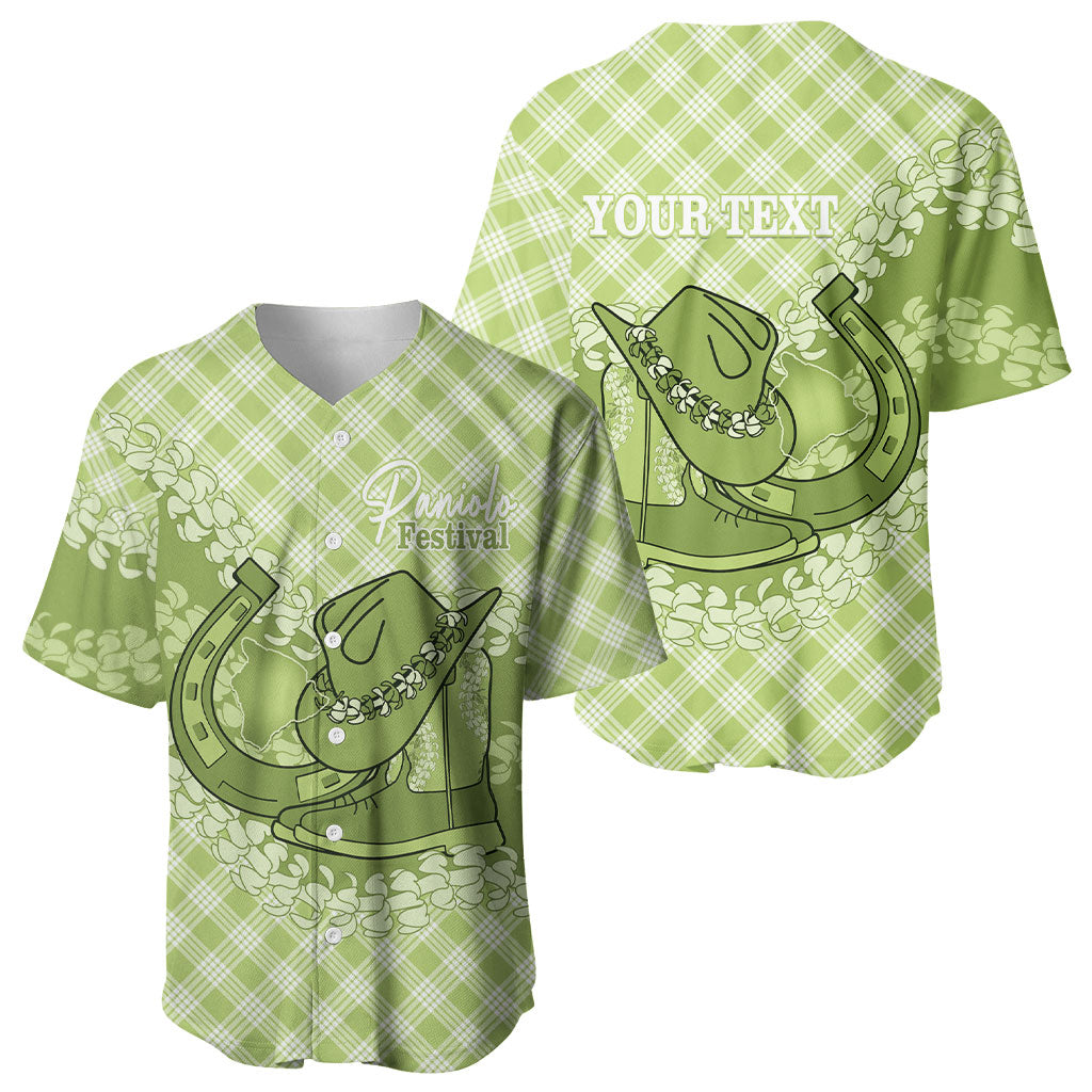 Omaomao Hawaii Cowboy Palaka Motifs Personalised Baseball Jersey Paniolo Festival Puakenikeni Lei LT14 - Polynesian Pride