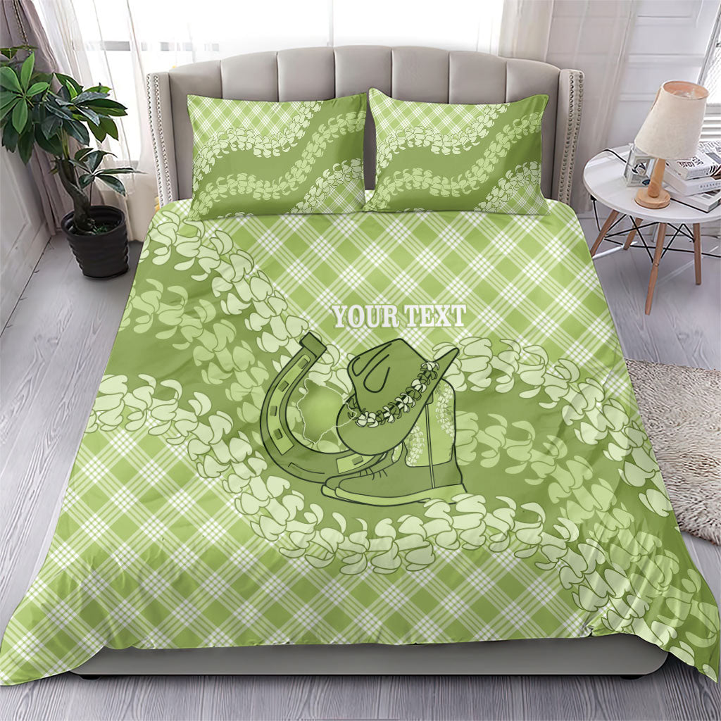 Omaomao Hawaii Cowboy Palaka Motifs Personalised Bedding Set Paniolo Festival Puakenikeni Lei LT14 - Polynesian Pride