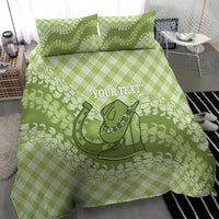 Omaomao Hawaii Cowboy Palaka Motifs Personalised Bedding Set Paniolo Festival Puakenikeni Lei LT14 - Polynesian Pride