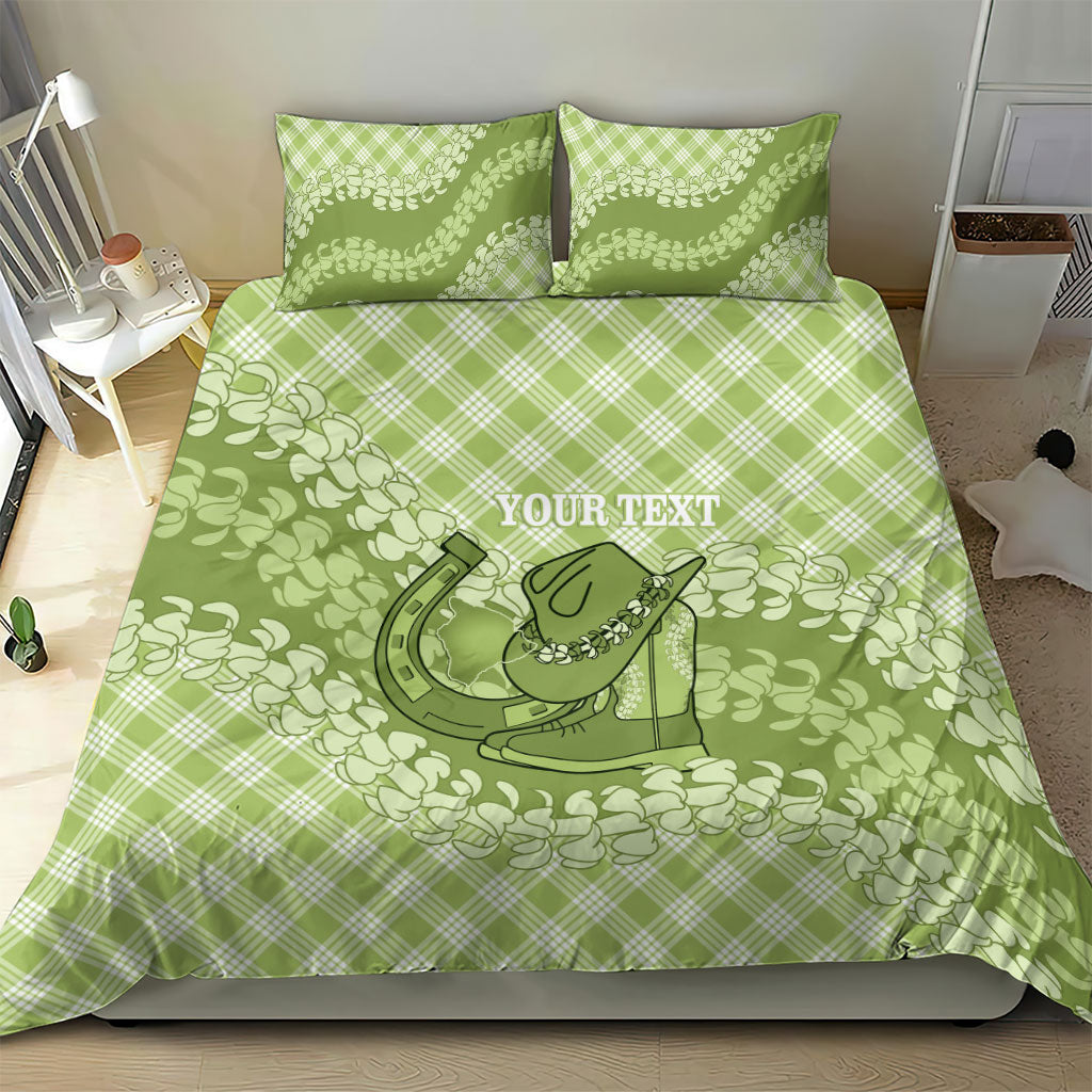 Omaomao Hawaii Cowboy Palaka Motifs Personalised Bedding Set Paniolo Festival Puakenikeni Lei LT14 - Polynesian Pride