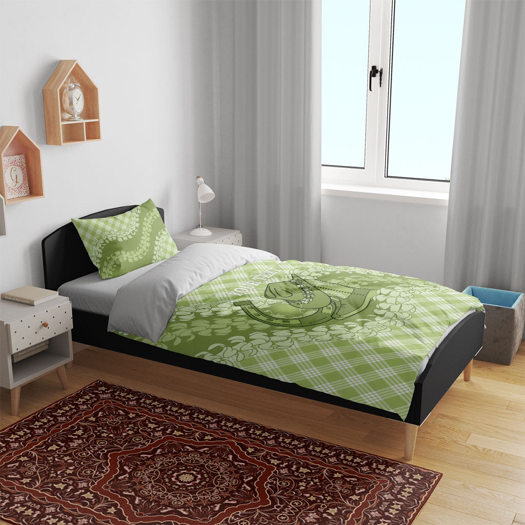 Omaomao Hawaii Cowboy Palaka Motifs Personalised Bedding Set Paniolo Festival Puakenikeni Lei LT14 - Polynesian Pride