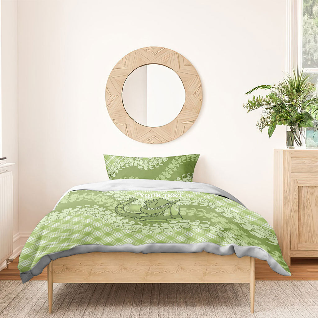 Omaomao Hawaii Cowboy Palaka Motifs Personalised Bedding Set Paniolo Festival Puakenikeni Lei LT14 - Polynesian Pride
